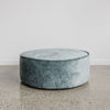 round velvet pouff from NZ made furniture store corcovado furniture new zealand